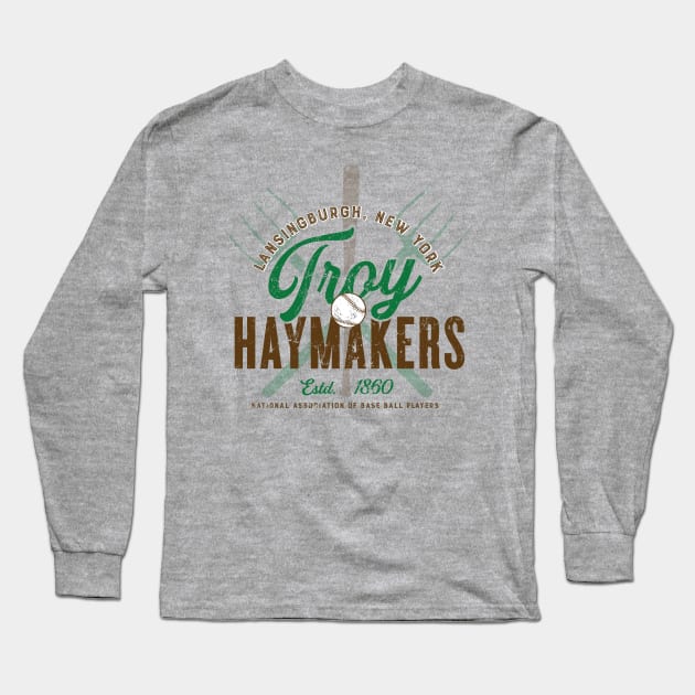 Lansingburgh Troy Haymakers Long Sleeve T-Shirt by MindsparkCreative